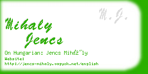 mihaly jencs business card